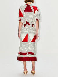 Atira Skirt,SILVIA TCHERASSI,ROUGE GEOMETRIC,Image 4