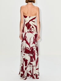 Muriel Dress,SILVIA TCHERASSI,BEIGE BURGUNDY,Image 4