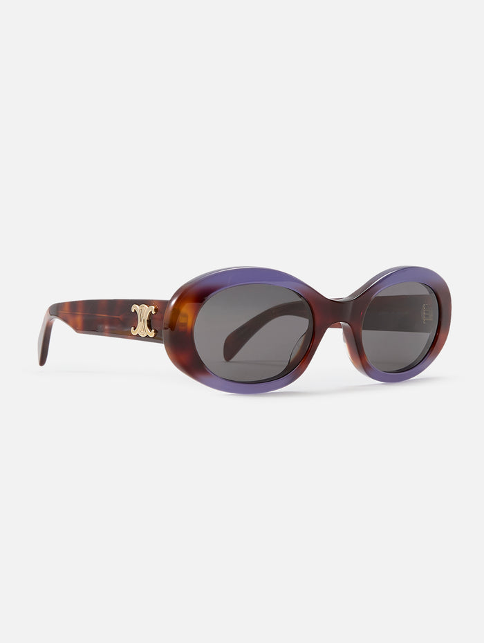 Triomphe Oval Sunglasses,CELINE EYEWEAR,HAVANA OTHER,Image 1