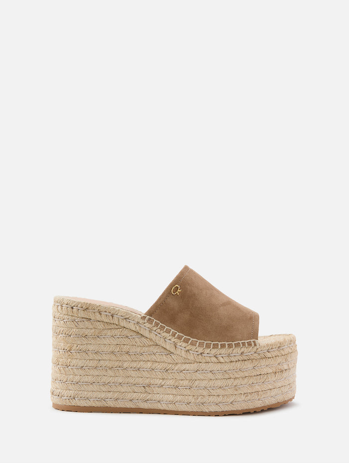 Suede Wedge,GIANVITO ROSSI,CAMEL,Image 1