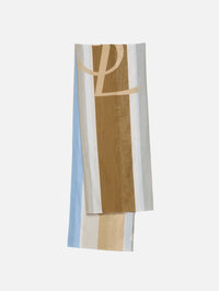 YSL and Stripes Stole,SAINT LAURENT,KAKI BEIGE BLUE,Image 1