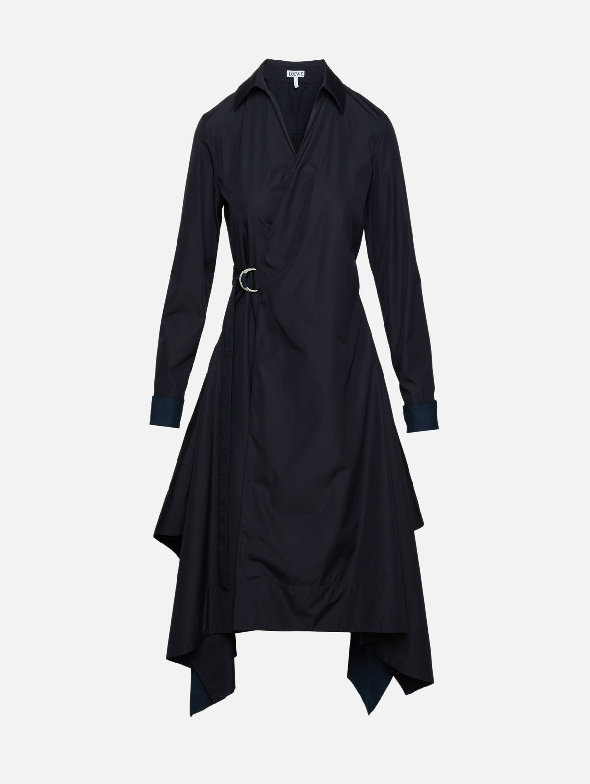 Draped Dress,LOEWE,NAVY BLUE,Image 2