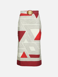 Atira Skirt,SILVIA TCHERASSI,ROUGE GEOMETRIC,Image 2