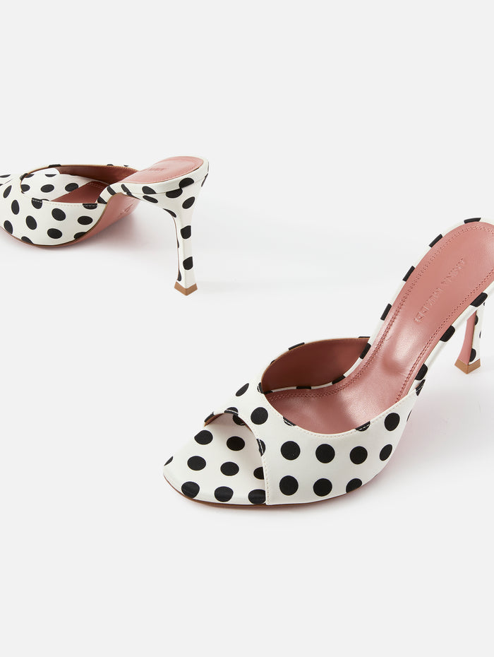 Alexa Slipper 95mm,AMINA MUADDI,IVORY POLKA DOT,Image 1