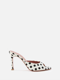 Alexa Slipper 95mm,AMINA MUADDI,IVORY POLKA DOT,Image 1