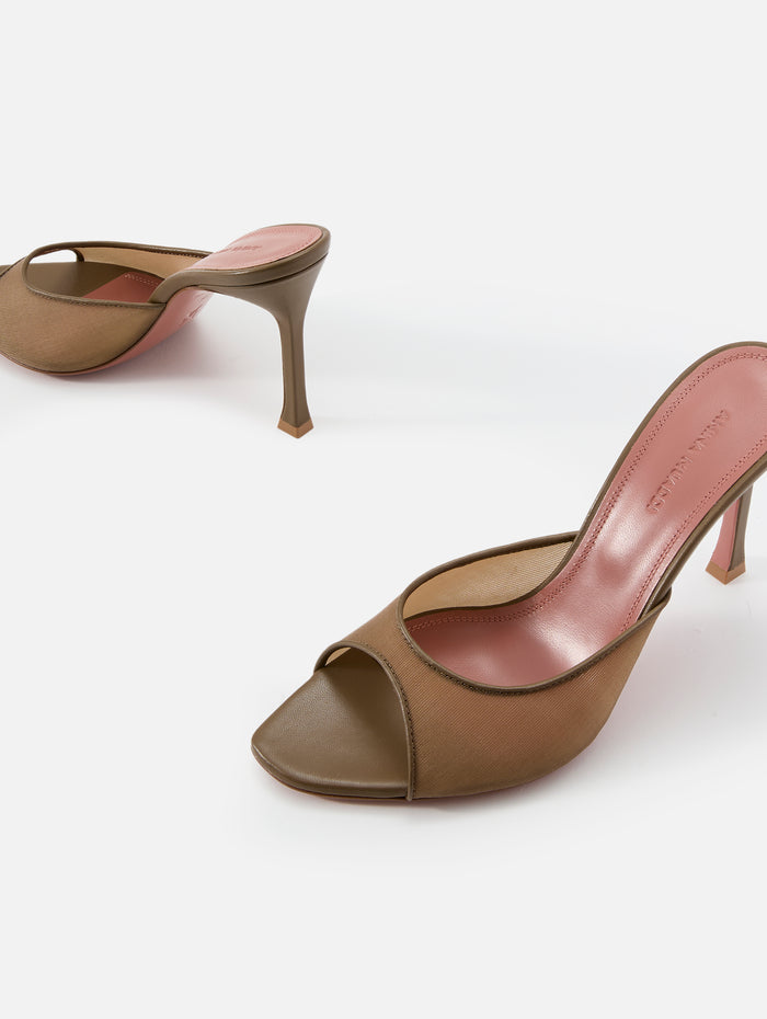 Alexa Mesh Slipper 95mm,AMINA MUADDI,TAUPE,Image 1