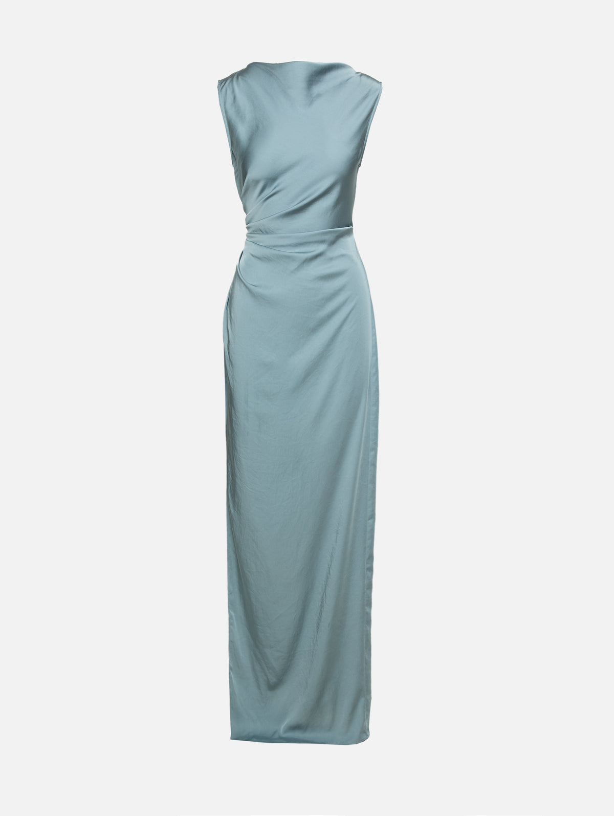 Ruched Gown,LAPOINTE,LIGHT SLATE,Image 1