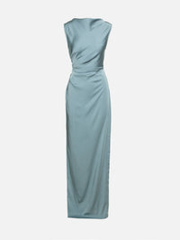Ruched Gown,LAPOINTE,LIGHT SLATE,Image 1