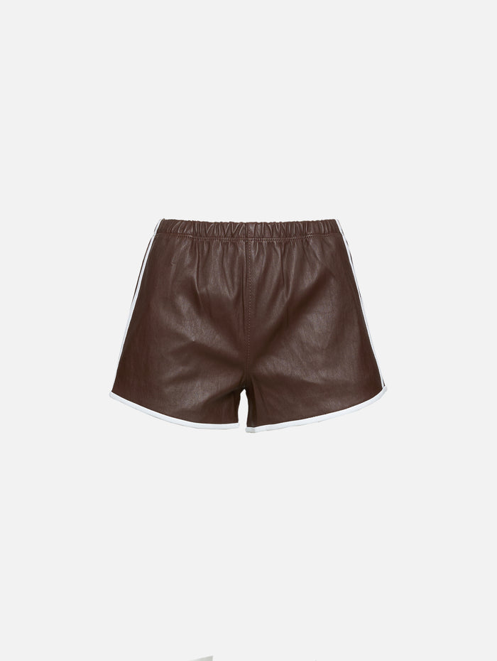 Athletic Stripe Dolphin Short,SPRWMN,MILK CHOCOLATE,Image 1