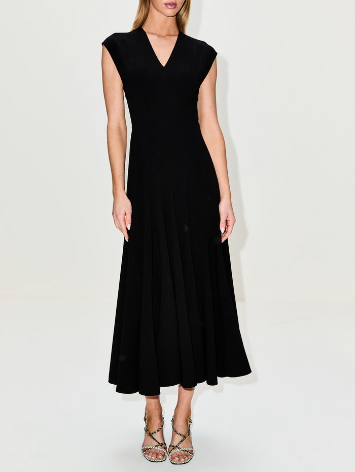 Double Face Cutout Dress,ANOTHER TOMORROW,BLACK,Image 1