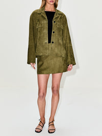 Flore Suede Jacket,ARMA,CEDAR GREEN,Image 2