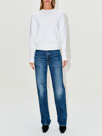Knit Sweater Top,TOTÉME,OPTIC WHITE,Image 2