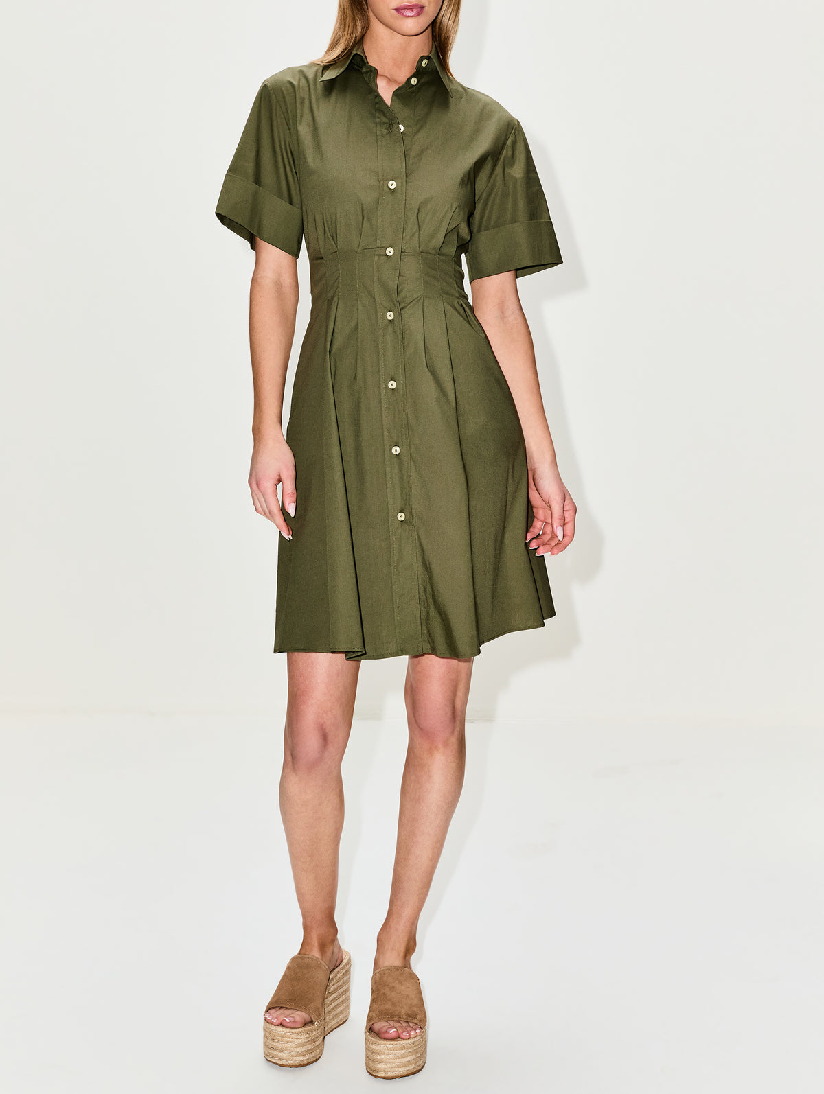 Bergamo Dress,CALLAS MILANO,OLIVE,Image 2