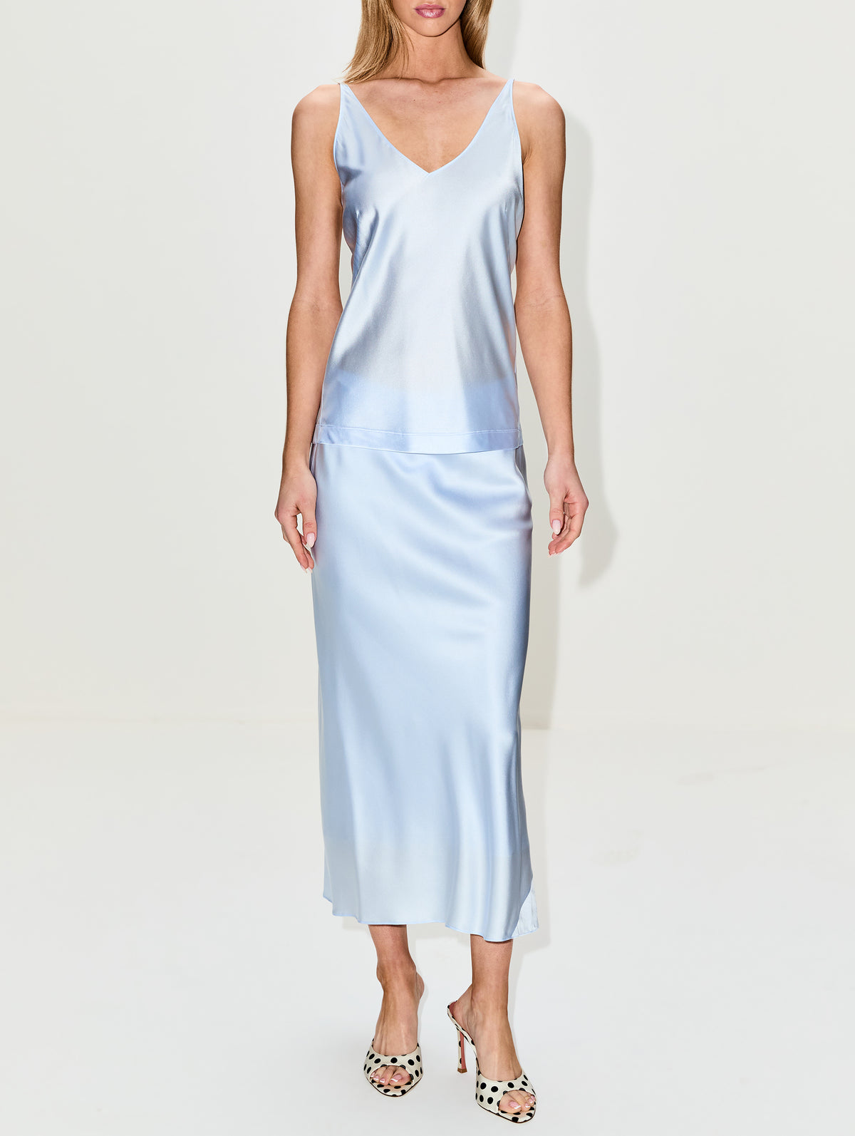 Alexa Slipper 95mm,AMINA MUADDI,IVORY POLKA DOT,Image 3