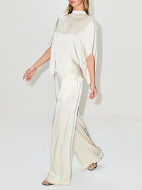 Relaxed Pleated Pant,LAPOINTE,CREAM,Image 3