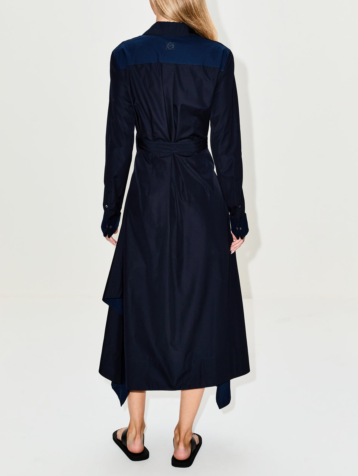 Draped Dress,LOEWE,NAVY BLUE,Image 4