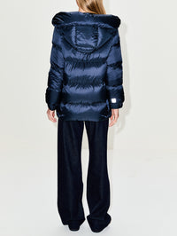 Seia Puffer Coat,MAX MARA,MIDNIGHT,Image 3