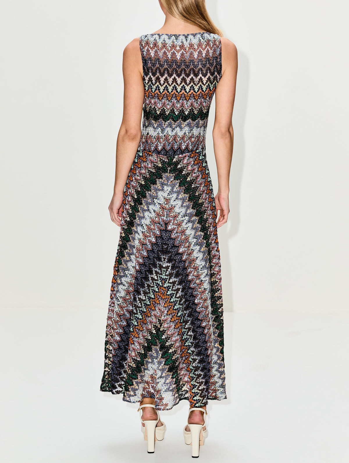Sleeveless Long Dress,MISSONI,MULTICOLOURED,Image 4