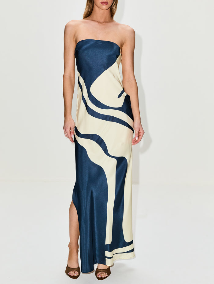 Lilou Dress,SIR.,LIORA CHARCOAL BLUE,Image 1