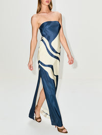 Lilou Dress,SIR.,LIORA CHARCOAL BLUE,Image 3