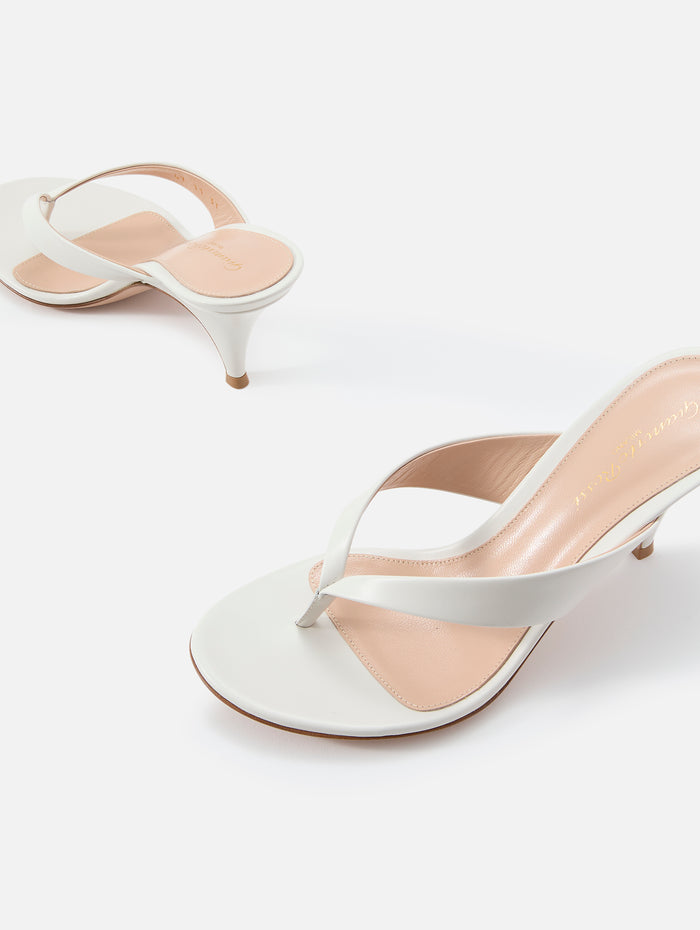 Vitello Sandal Heel,GIANVITO ROSSI,OFF WHITE,Image 1