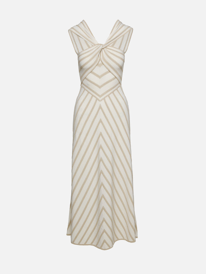 Luna Metallic Halter Dress,ZIMMERMANN,CREAM/GOLD,Image 1