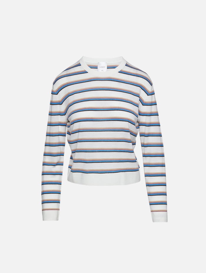 James Classic Crew Top,LESET,BLUE STRIPE,Image 1