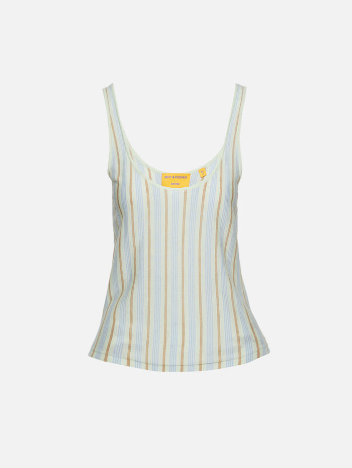 Fine Stripe Tank Top,GUEST IN RESIDENCE,LIMEWASH COMBO,Image 1