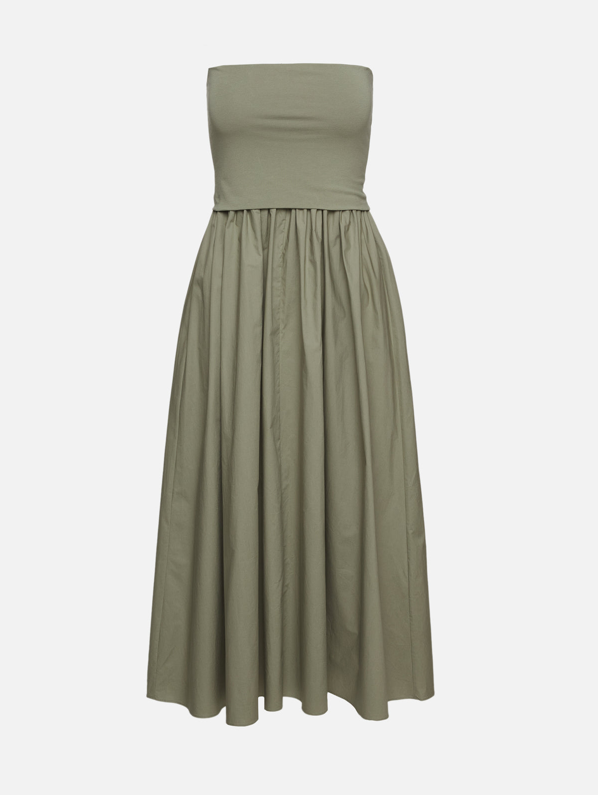 marcs green dress Jersey dress flared with cotton poplin skirt - green | Jersey dresses