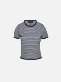 Linka Stripe Sweater,NILI LOTAN,NAVY/IVORY,Image 1
