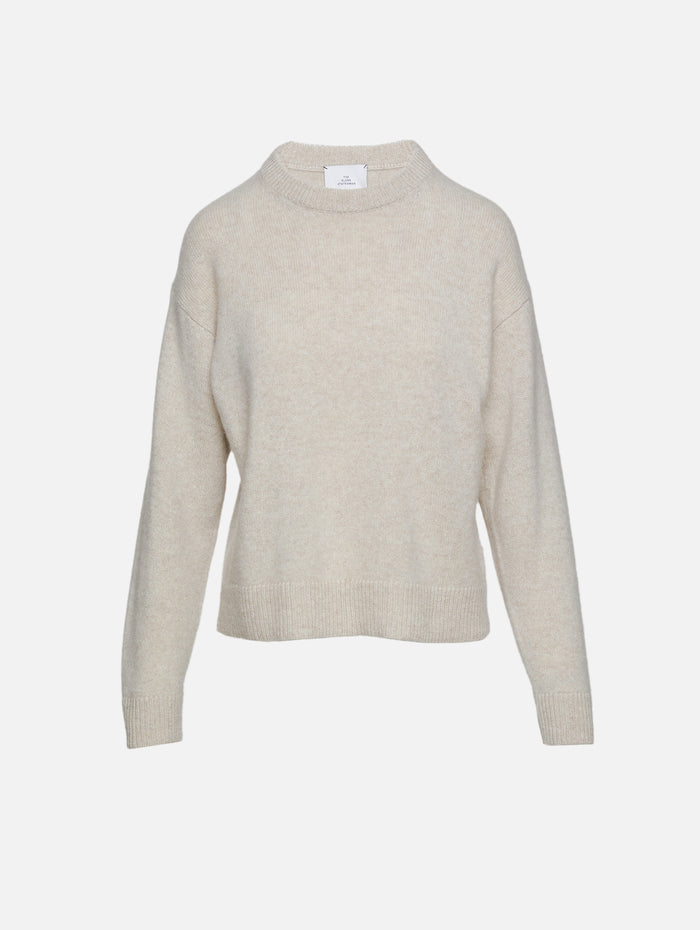 Zuma Crew Sweater,THE ELDER STATESMAN,WHITE,Image 1