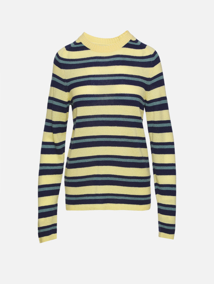 Laurel Stripe Crew Sweater,THE ELDER STATESMAN,CYPRESS STRIPE,Image 1