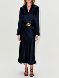Sense Of Shine Blouse,DOROTHEE SCHUMACHER,DARK NAVY,Image 2