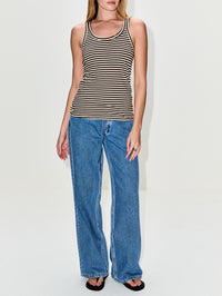 Fitted Scooped Tank,SPRWMN,AMERICANO STRIP,Image 2