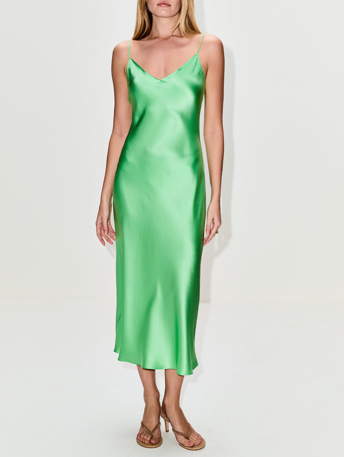 SABLYN | Women's | Taylor V Neck Bias Dress | LIME Dress DAY