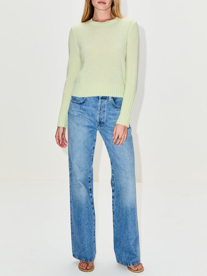 Shrunken Crew Sweater,GUEST IN RESIDENCE,LIMEWASH,Image 1