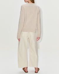Zuma Crew Sweater,THE ELDER STATESMAN,WHITE,Image 3