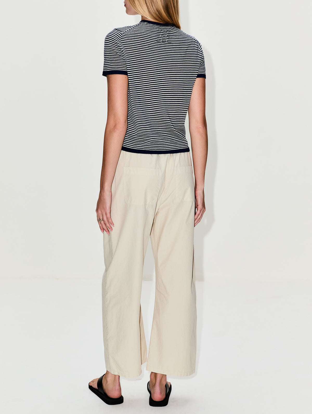 Linka Stripe Sweater,NILI LOTAN,NAVY/IVORY,Image 3
