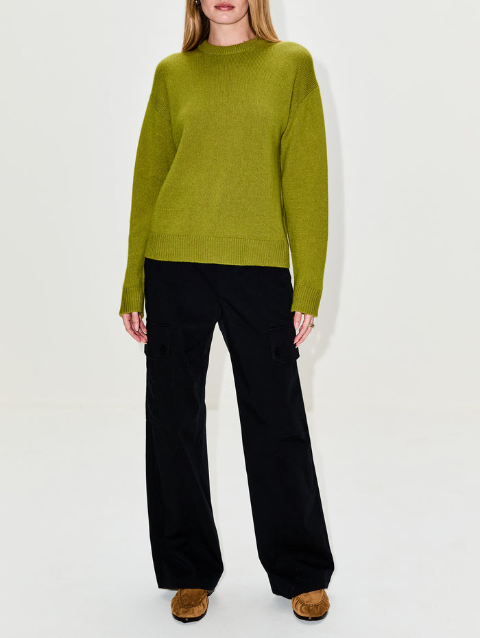 Zuma Crew Sweater,THE ELDER STATESMAN,SNAP PEA,Image 1