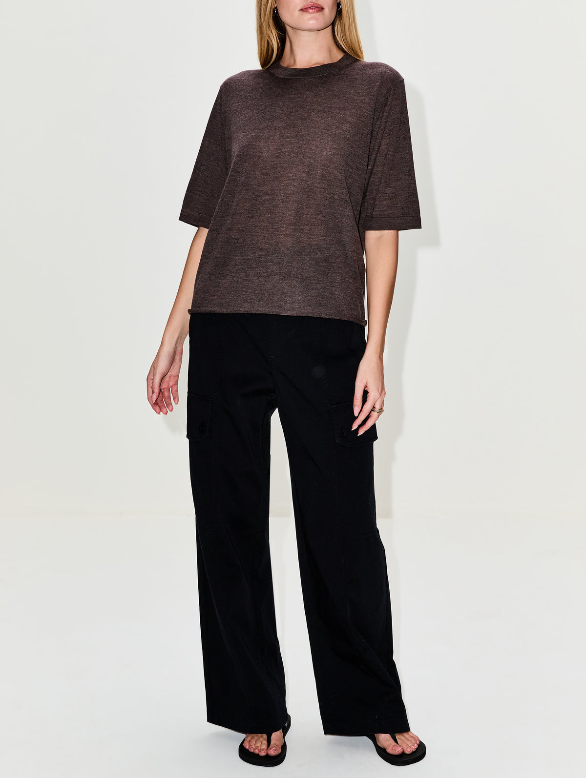 Nala Top,LOULOU DE SAISON,BROWN MELANGE,Image 2