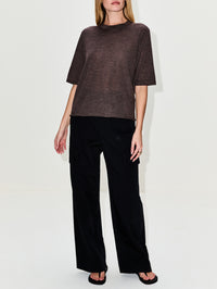 Nala Top,LOULOU DE SAISON,BROWN MELANGE,Image 2
