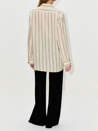 Sisilia Shirt,THE ROW,WHITE/BLACK,Image 3