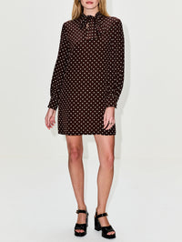 Polka Dot Dress,VALENTINO GARAVANI,BROWN/CREAM,Image 2