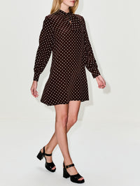 Polka Dot Dress,VALENTINO GARAVANI,BROWN/CREAM,Image 3