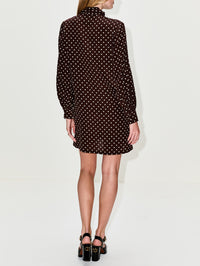 Polka Dot Dress,VALENTINO GARAVANI,BROWN/CREAM,Image 4