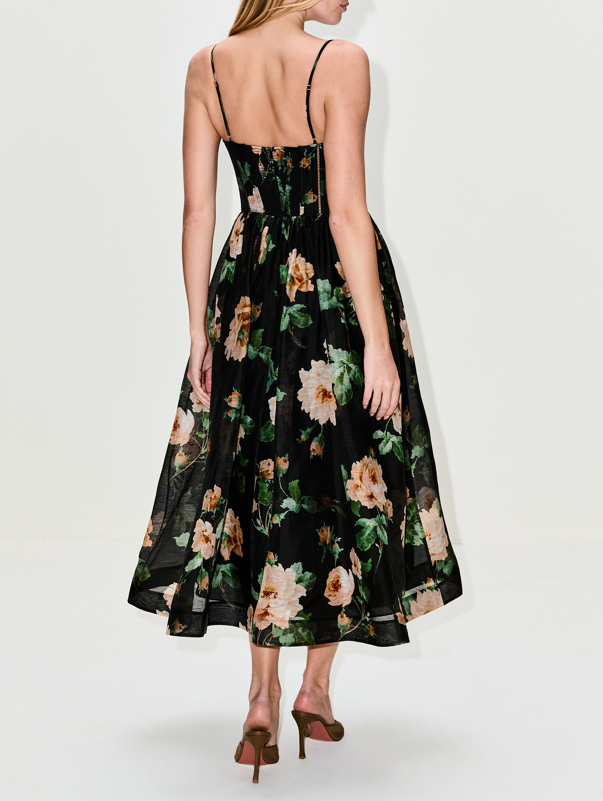 zimmerman black dress ZIMMERMANN Luna Corset Midi Dress | Black Rose