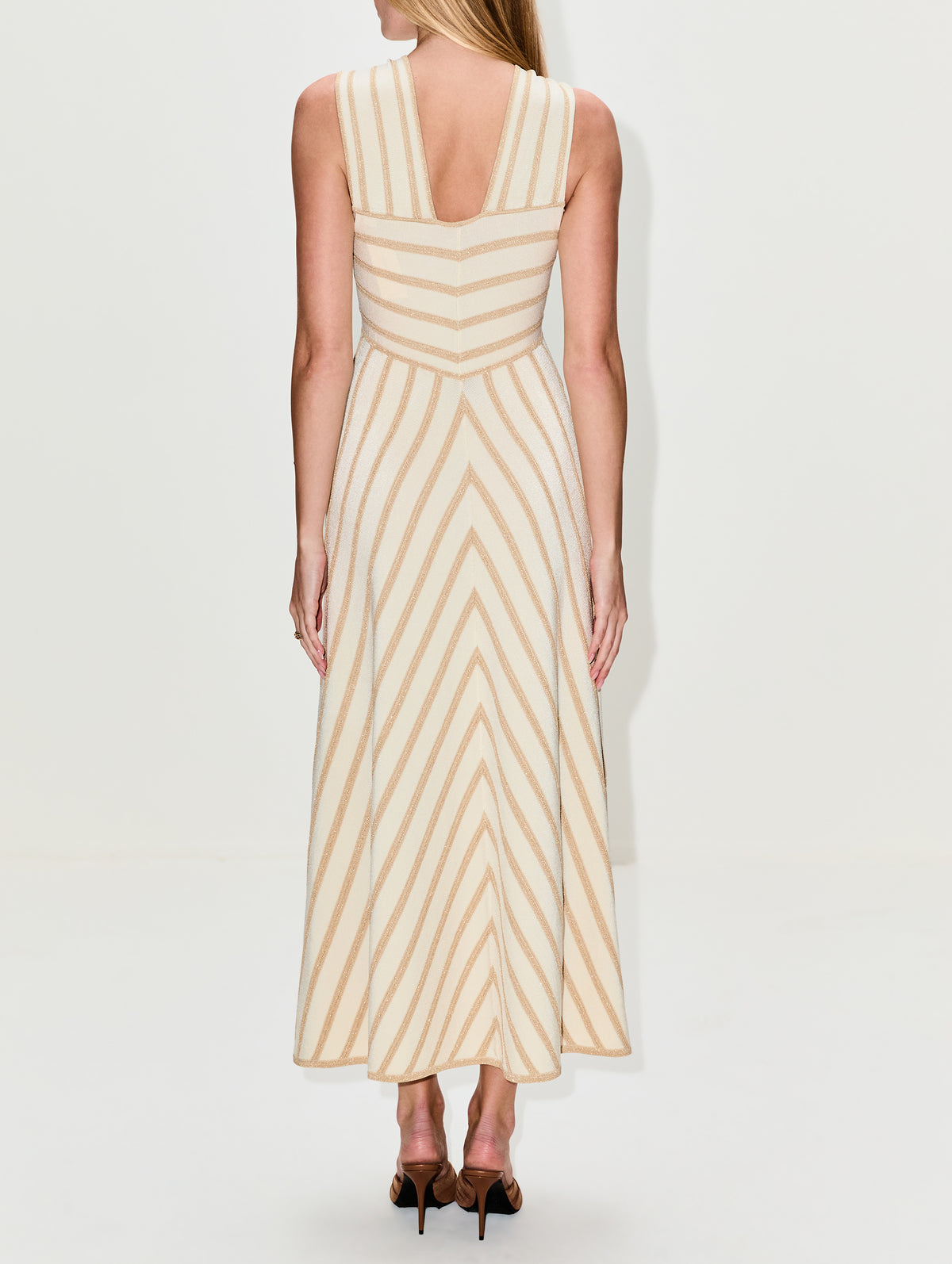 zimmermann cocktail dresses ZIMMERMANN Luna Metallic Halter Dress | Cream/Gold