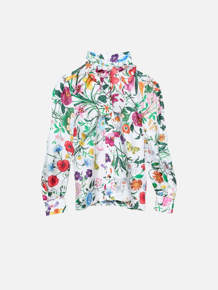 Flora Firme Shirt,GUCCI,WHITE MULTICOLOR,Image 1