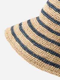 Harbor Bucket Hat,JANESSA LEONE,NAVY/NATURAL,Image 2