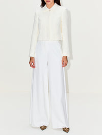 Short Tweed Jacket,ANOTHER TOMORROW,CREAM,Image 2